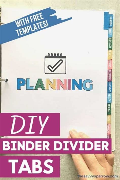 ) Colorful Tab Dividers (I like these ones with pockets and these ones without. . Do you put tab dividers before or after in a binder